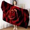 1pc Luxurious Red Rose Microfiber Bath Towel Soft, Skin-Friendly This Exquisite Towel Features a Luxurious Red Rose Pattern with