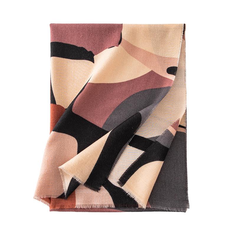 New Spring and Autumn Printed Ethnic Style Scarf Imitation Cashmere Warm Large Shawl  Fashionable and High End Scarf