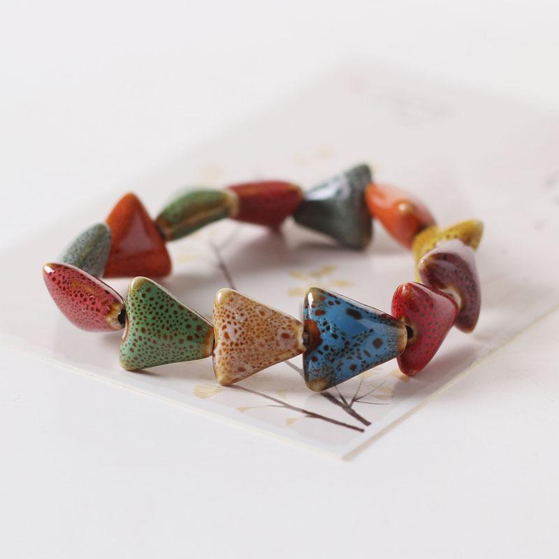 Ceramic Bracelet Jewelry Fashion Flower Glaze Bead Bracelet Multicolor Casual Bohemian Bracelet