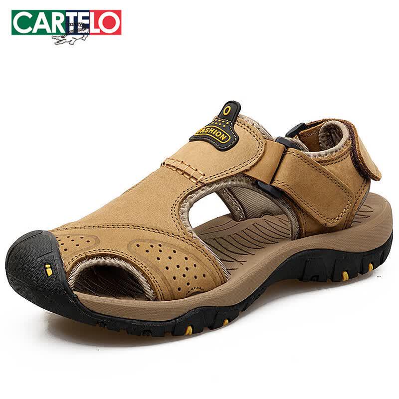 Cartelo Men s Leather Closed-Toe Sandals 42