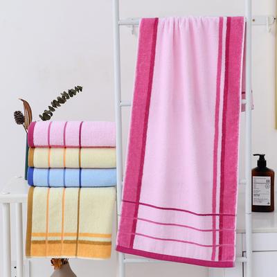 Serviette en Coton Brodé 40×90 pour Bain, Sports & Fitness – Longue, Design à Rayures Absorbant la Sueur