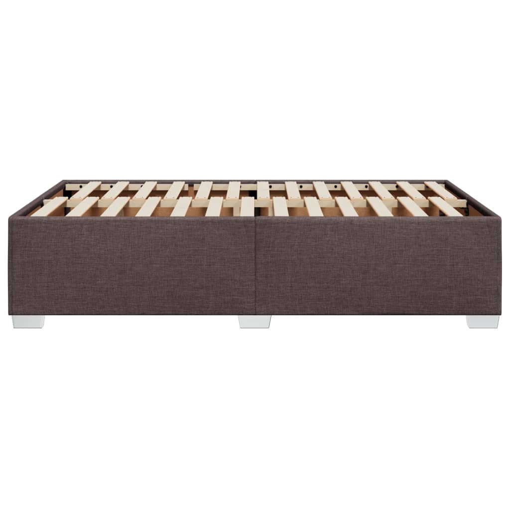 Bed Frame Without Mattress Dark Brown 120 X 190 Cm Fabric