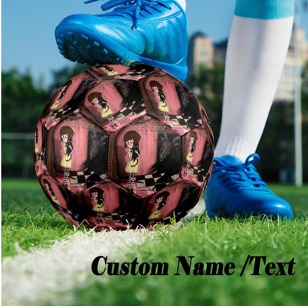 Custom Text Size 5 Soccer Ball, Standard Match Football For OutdoorFran Bow
