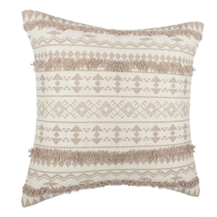 Housse coussin tuftee ethnique 40 x 40 cm Atmosphera - lin