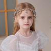 Elegant Crystal Forehead Accessory Leaf Design Bride Shiny Hair Hoop Elf Rhinestone Headband  Girls