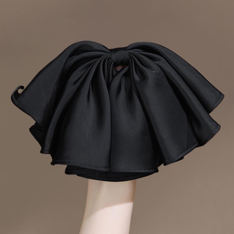 

Черные заколки для волос с большим бантом для женщин, элегантные большие заколки-автоматы, аксессуары для волос, корейские заколки, головной убор для девушек Size fits all