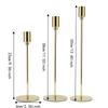 3sets Gold Taper Candle Holder 6cm Candle Holder Set Pillar Candle Holder  Home Table Decoration