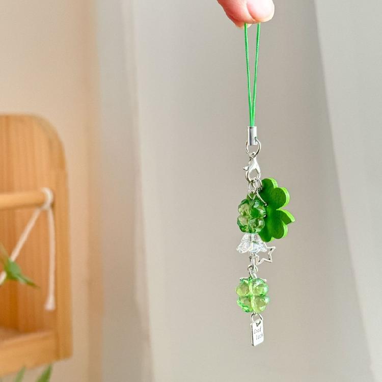 High Quality Beaded Clovers Keychain Sturdy Phone Pendant Phone Charm Accessory for Personalizing Your Phone or Bag
