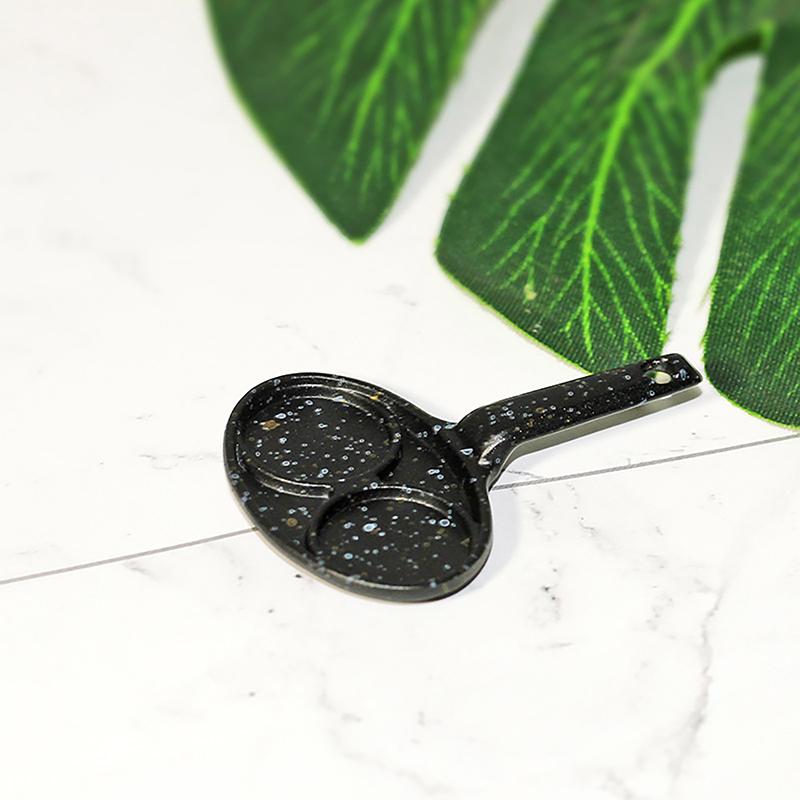 1/12 Dollhouse Frying Pan Double Hole Fried Egg Pot Dollhouse Kitchen Cookware Decoration Dolls House Mini Accessories