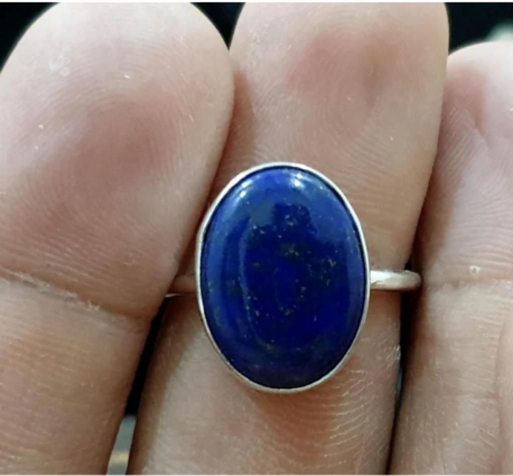 Lapis lazuli Gemstone Ring, 925 Sterling Silver Ring, Women Ring, Gift For Her, Handmade Ring, Bezel Ring, Silver Jewelry