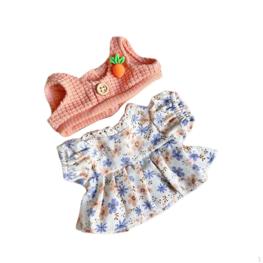 20cm Doll Clothing Set with Dress and Vest for Plush Toys