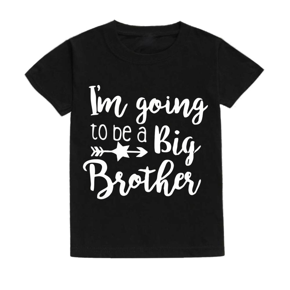 Ledig Lös Barn Topp Stora Brodern Mönstertryck Barn T-shirts Sommar Kortärmad Rundhals T-shirt Toppar Bästa Gåvor Till Barn
