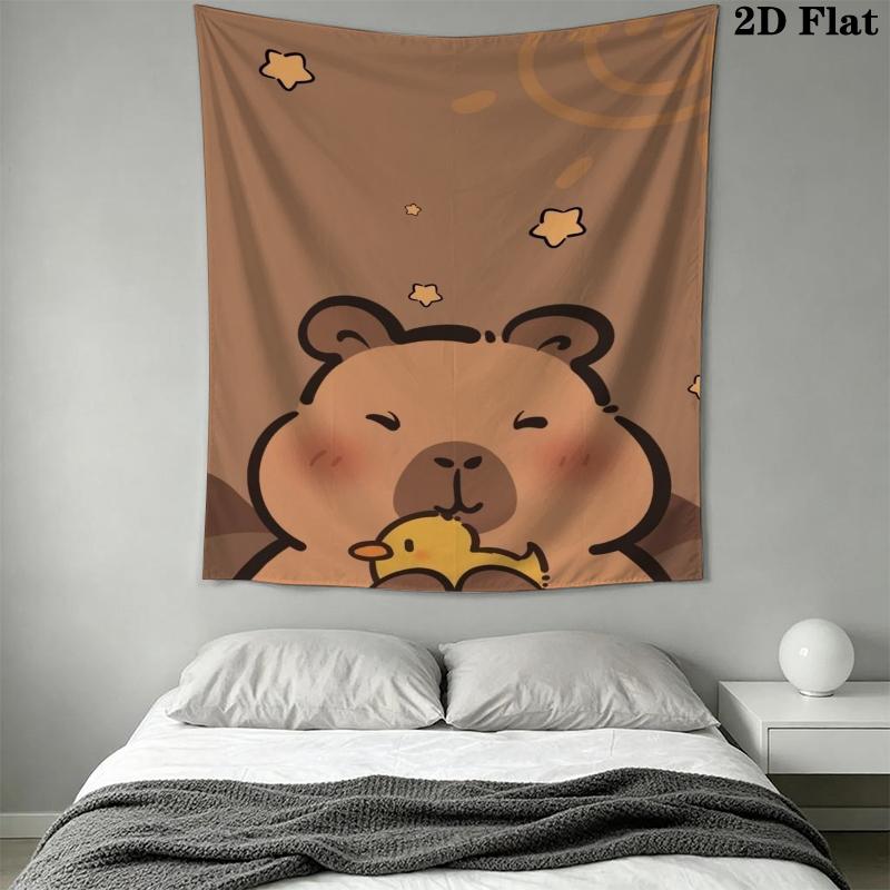 Capybara Wall Tapestry Aesthetic Wall Hanging Printed Fabric Blanket Decorative Tapestries for Bedroom Living Room Home Decor