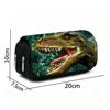 Cartoon Printed Double-Layer Flip Pencil Pouch, Portable Durable Stationery Bag for Kids Boys Girls