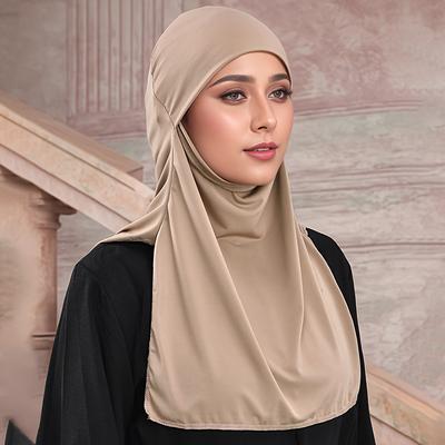 Muslimische Mode Damen Weiche Hijabs Schal Sofort Tragefertiger Hijab Schal Einfarbige Schals Islamischer Turban Dame Lange Schals Kopftuch