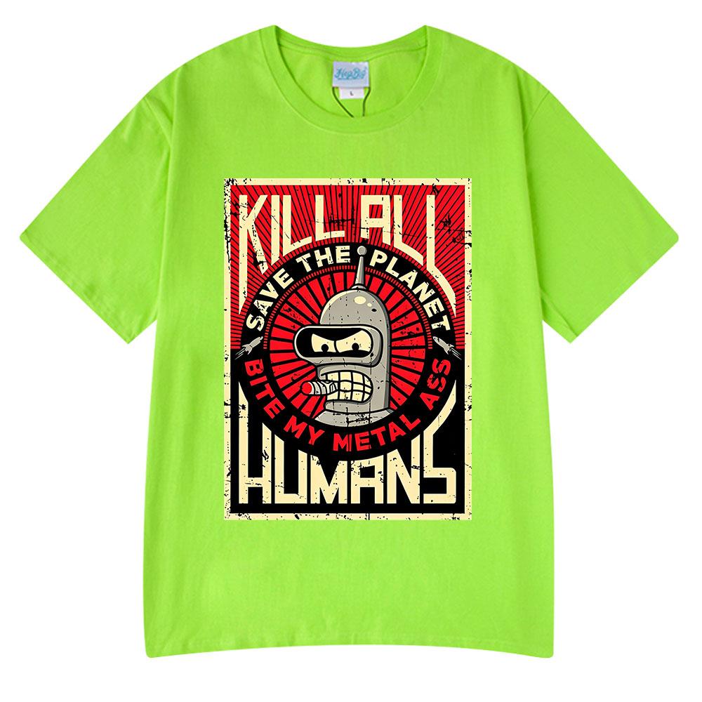 Funny Save The Planet Kill All Huunisexs Graphic Print T Shirt Unisexs Unisex Fashion Short Sleeve Tshirt Oversized Cotton Tshirts