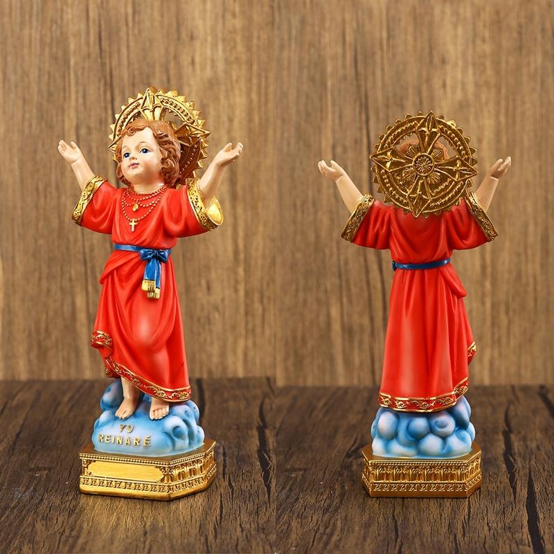 Statua Figurine Gesù Bambino Divino Divino 8 Pollici Statua Religiosa Decorazioni in Resina Scaffale Tavolo Espositore Decorazione