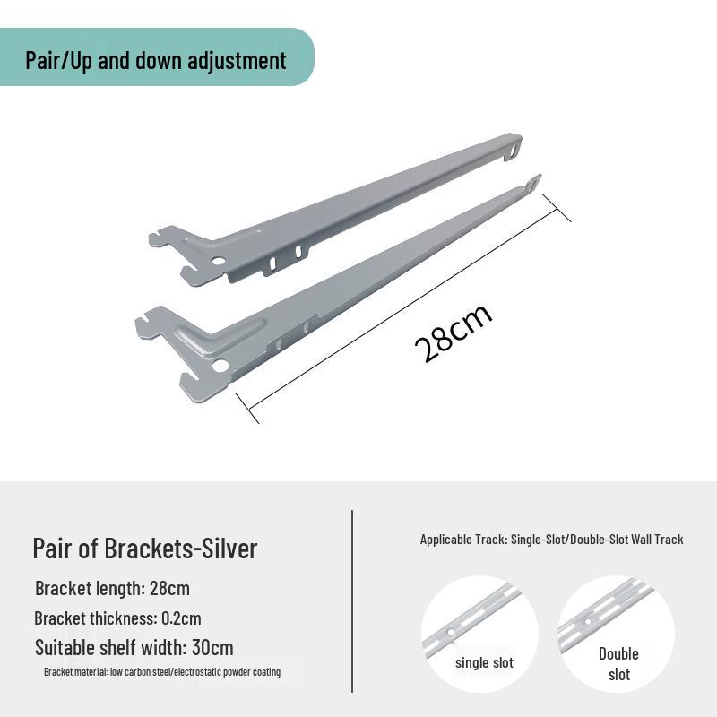 Adjustable Wall-Mount Shelf Bracket for Wooden Boards