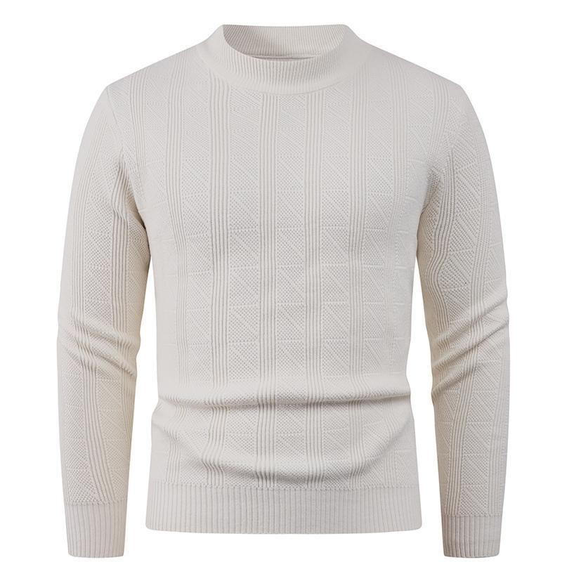 Korean Autumn and Winter Warm Bottoming Shirt Men's Sweater Solid Color Casual Round Neck Top