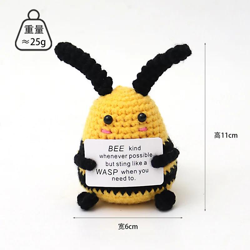 Hand-Woven Crochet Doll Positive Energy Potato Funny Vegetables Fruits Toy Emotion Expression Gift Pocket Hug Knitting Ornaments