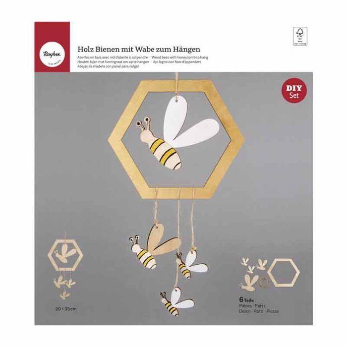 Wooden Silhouettes 20 X 17.3 Cm - Bees and Nest