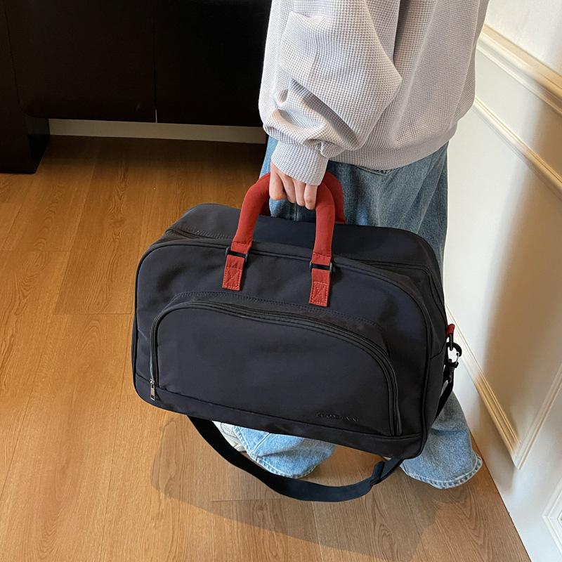 Geantă de călătorie portabilă în culori contrastante, geantă sport pentru bărbați și femei, pentru antrenament, fitness, călătorie, capacitate mare, geantă duffel