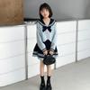 Girls' College Style JK Suit - Spring/Autumn 2025 Back-to-School Two-Piece Set (Shirt & Skirt)