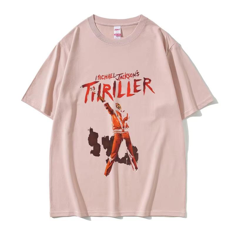 Michael Jackson Thriller Merch Tshirt Men Women Vintage Gothic Rock Streetwear Male Fashion Casual Hip Hop Crewneck T Shirts