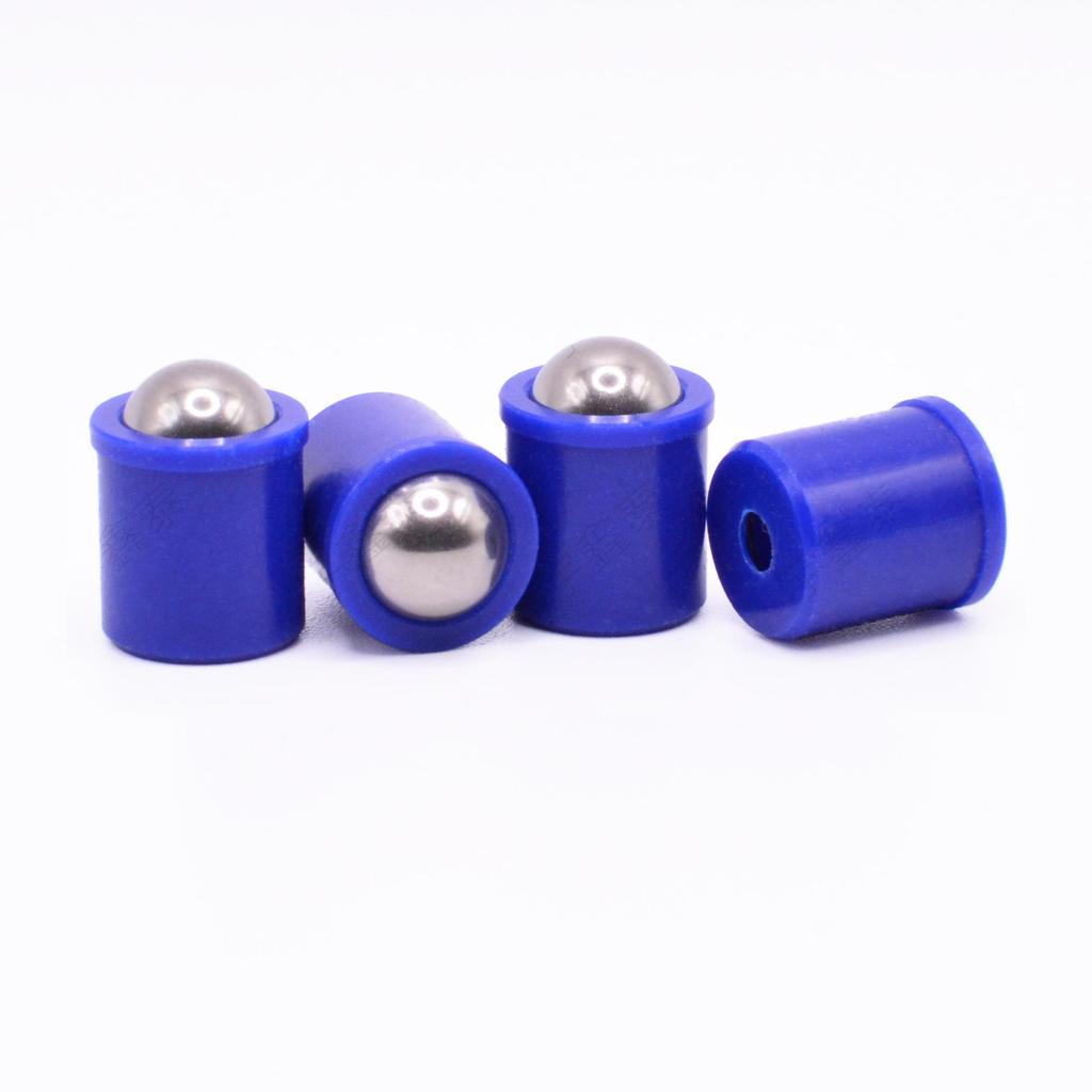 Press-in Blue Plastic Steel Positioning Bead Nylon Bump Polyoxymethylene Resin Spring Plunger with Glass Bead