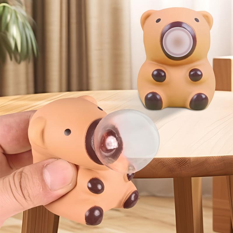 Cute Capybara Spit Bubbles Squeeze Toy Soft Funny Capibara Fidgets Toys Anxiety-relieving and Relaxing Toys for Friends Gifts