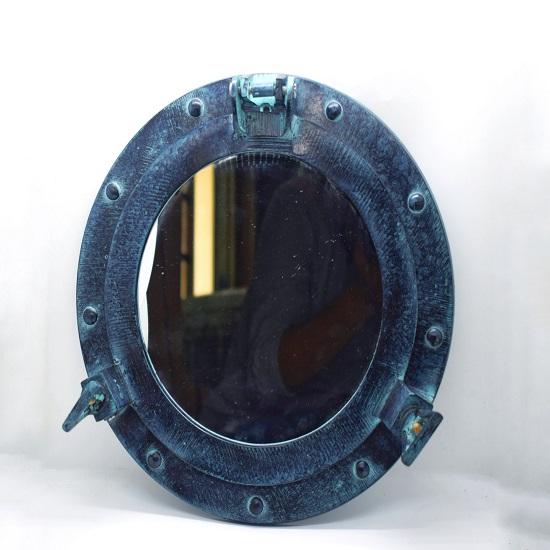 Porthole Mirror, Wall Mount Nautical Shipwreck Design, Round Mirror, Dia: 20.32 Cm