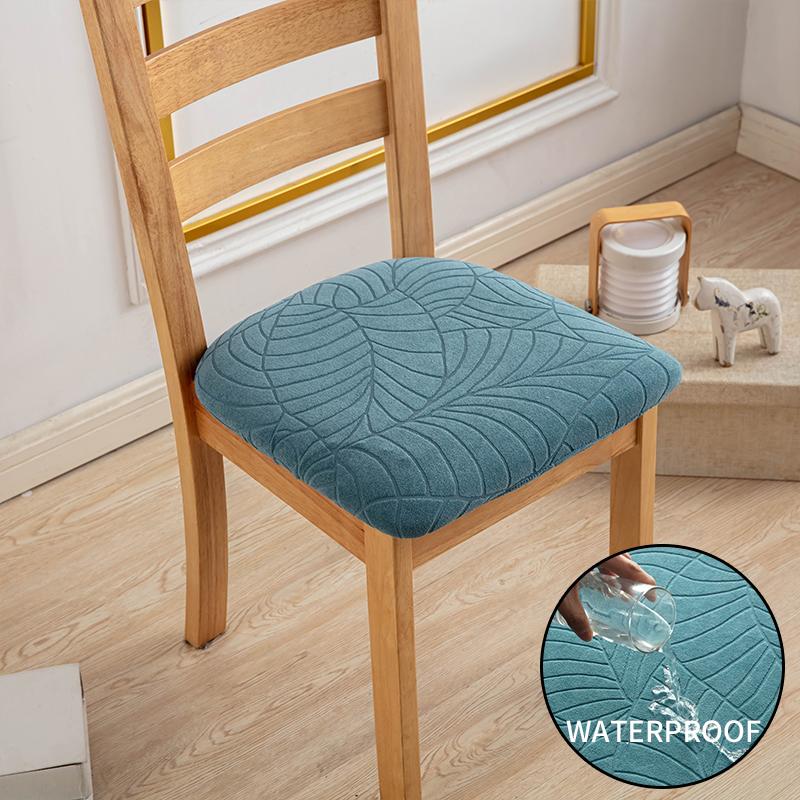 Waterproof Dining Chair Cover Solid Seat Cushion Protector Without Backrest Furniture Shield for Home and Hotel Use