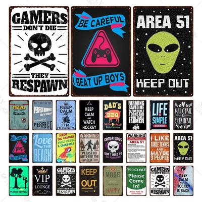 Aliens Metal Sign Abstract Quotes Art Metal Wall Plaque Custom Poster Painting Vintage Room Decor Metal Art Tin Pub Sign