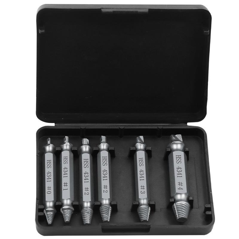 6-Piece Double-Headed Screw Extractor and Stripped Wire Repair Tool Set