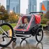 Bike Trailer for Kids, 2-Seater, 2-in-1 Foldable Kids' Bike Trailer with Adjustable Seat and Harness, Red