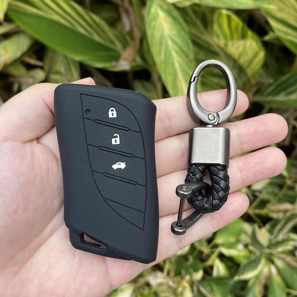 3 Button Silicone Car Key Protect Case Cover for Lexus NX200 LC GS RX300 ES IS LX RC UX260h LS500h LS500 LC500 LC500h Keychain