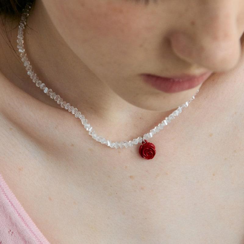 VINTAGE HOLLYWOOD Crystal Rose Necklace_VH2435NE001M