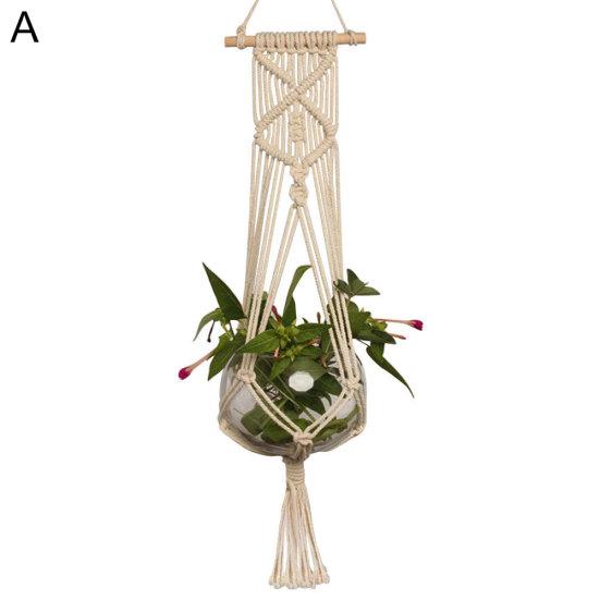 Hanging Pot Holder Plant Planter Basket Hanger Cotton Rope Macrame Braided Craft