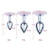 Pink Blue Flower Pretty Metal Anal Butt Plug For Women Or Men Non Vibrating Butt Plugs