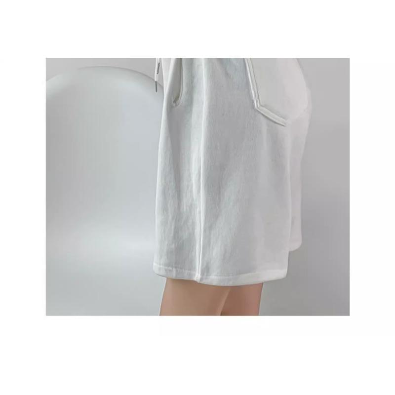 Lockere, gerade Sport-Waffel-Shorts mit mittlerem Bein, Sommer-Hottie, hoch taillierte, lässige Viertelhose mit weitem Bein