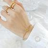 18K Gold Smiley Face Bracelet - European & American Design, Titanium Steel, Simple & Versatile (E141)