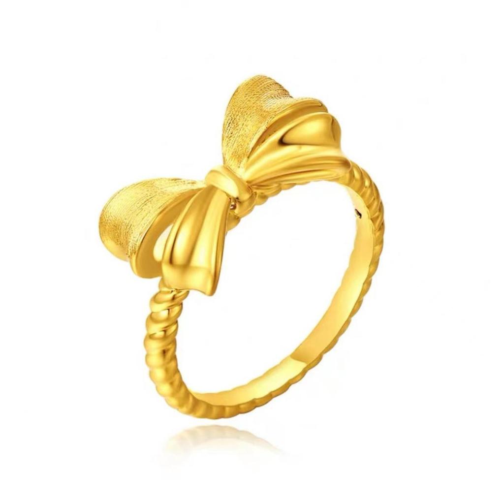New Fashion Twisted Princess Bow Ring for Women - Adjustable Open Circle Index Finger Wedding Jewelry