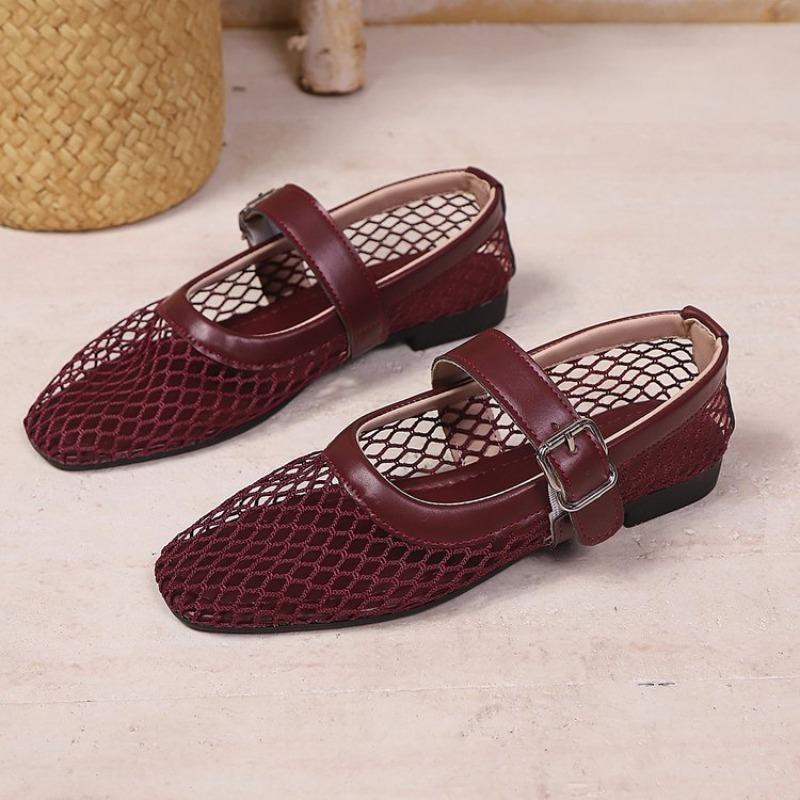 Fashion Women Sandals Mesh Breathable Fashion Versatile Sandals Women New Flat Soft Soled Mary Jane Shoes for Women