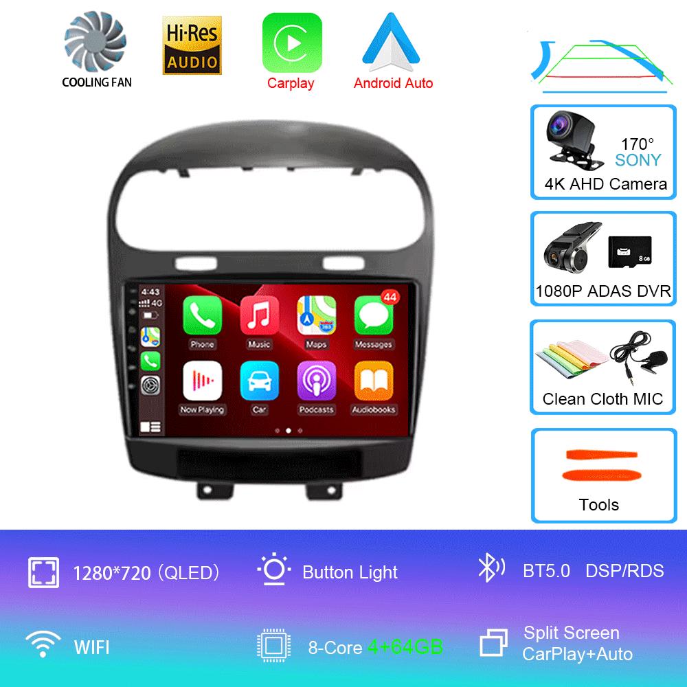For Dodge Journey Fiat Leap Freemont 2011 - 2020 Car Radio Multimedia Player Navigation GPS DSP 4G Wifi Carplay Auto Android 14