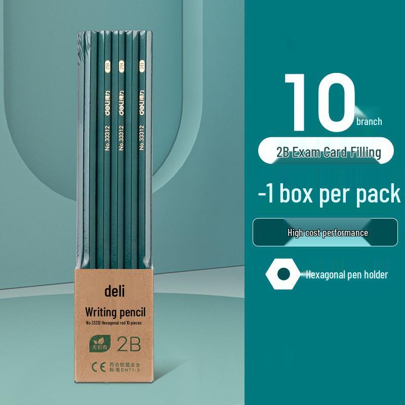 

Deli HB Pencils with Erasers for Grade 1 Students, Hexagonal Barrel, 2B Writing, Ideal for Kindergarten & Exams 2B/HB