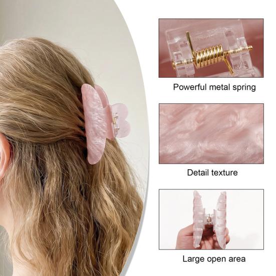 Women Hair Claw, High Elastic Spring Buckle Back Head Hair Clip, Geometric Shape Shower Hair Claw for Medium And Long Hair