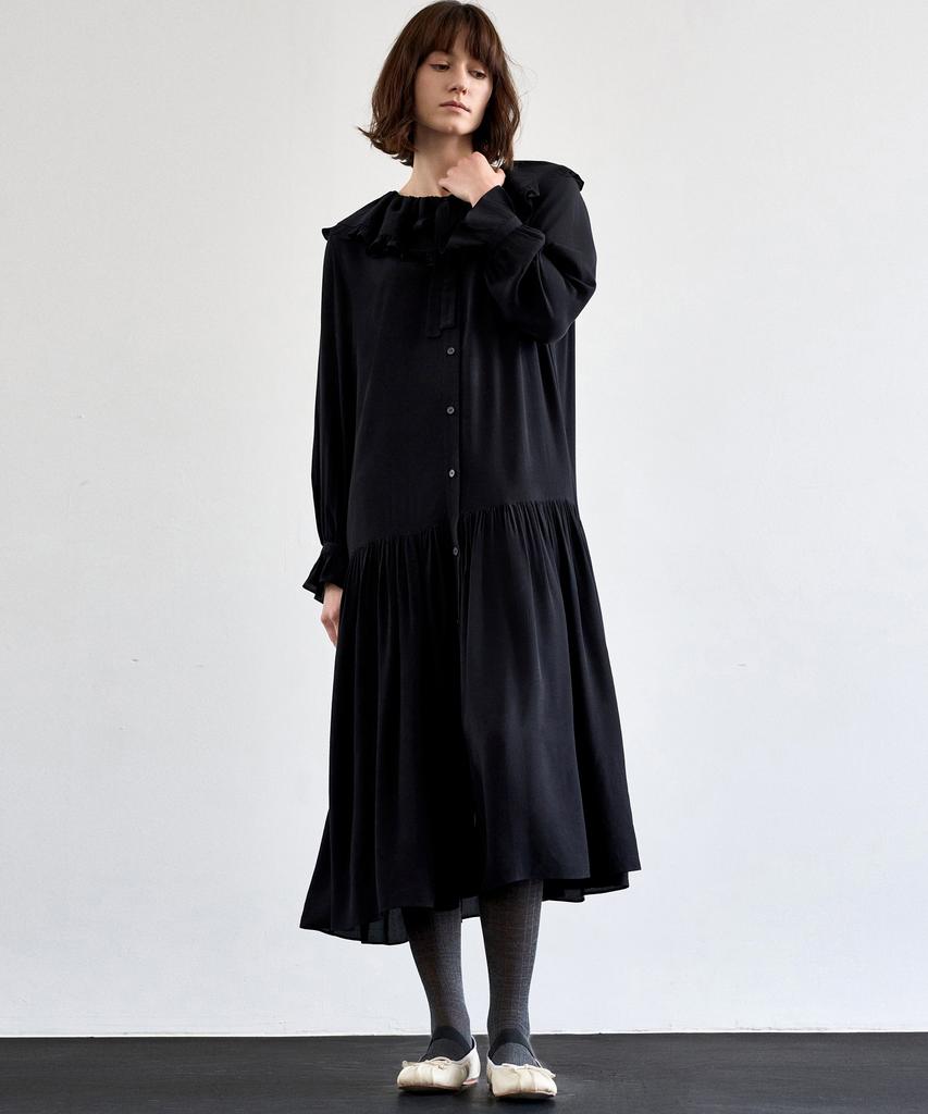 MITTE Sailor Ruffle Collor Dress_Black