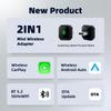 2 In 1 Wireless CarPlay Adapter&Android Mini Auto Wireless Adapter 5Ghz WiFi Type-C/USB Plug & Play Wired To Wireless Carplay
