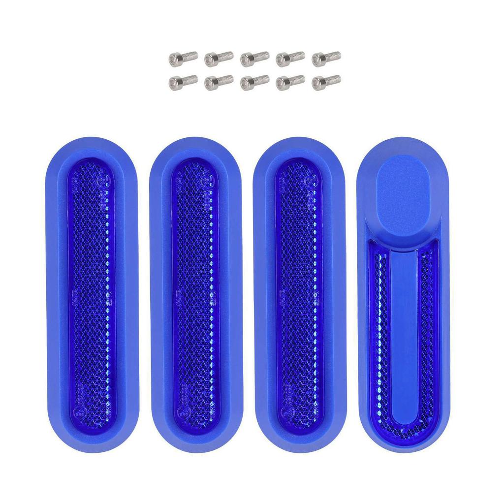 Electric Scooter Rear Side Wheel Cover Reflector with Screws Electric Scooter Side Cover Reflective Strip Replacements