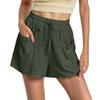 Women's Shorts Casual Summer Color Drawstring Beach Loose Pockets Shorts
